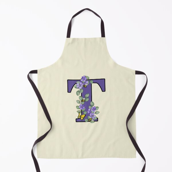 Item preview, Letter T, Decorated Purple Initial, Eucalyptus Leaves, Periwinkles, Bees and Butterfly designed and sold by JoyfulWhimsy.