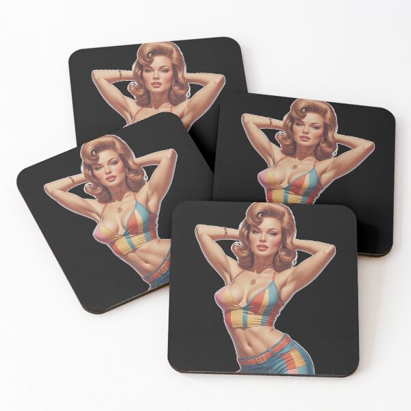 Item preview, Pin-up girl woman vintage poster classic 70' love designed and sold by Tattoo-Shirt Designer .
