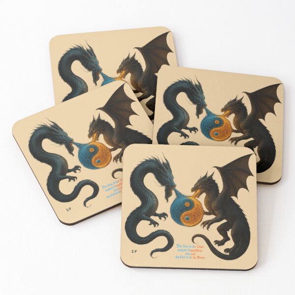 Item preview, Fire and Water Dragons – yin yang designed and sold by SayItPrint.