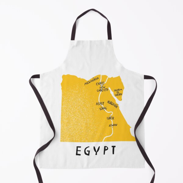 Item preview, Yellow Map of Egypt with Cities Atlas Travel Illustration designed and sold by DuckAndDuckPrints.