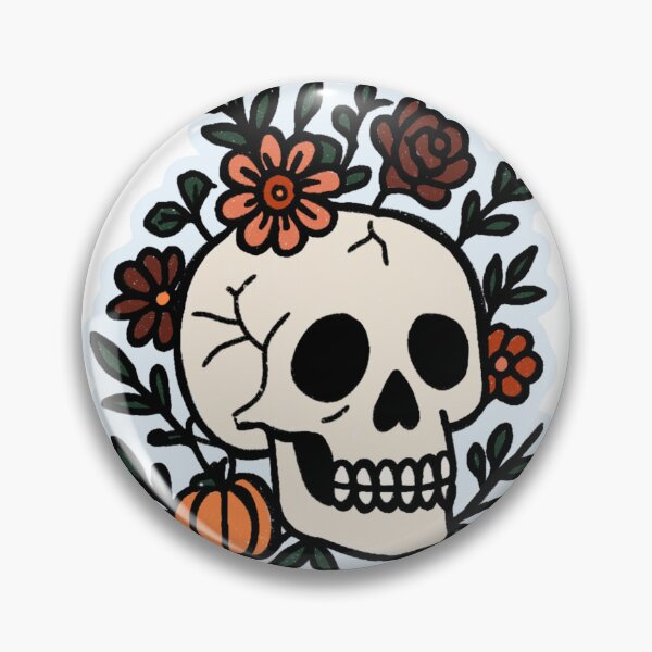 Item preview, Skull with Flowers & Pumpkin designed and sold by mckensie444.