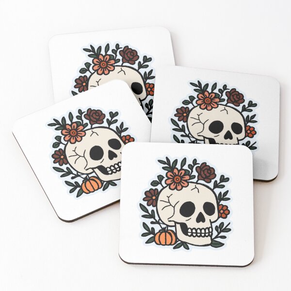 Item preview, Skull with Flowers & Pumpkin designed and sold by mckensie444.