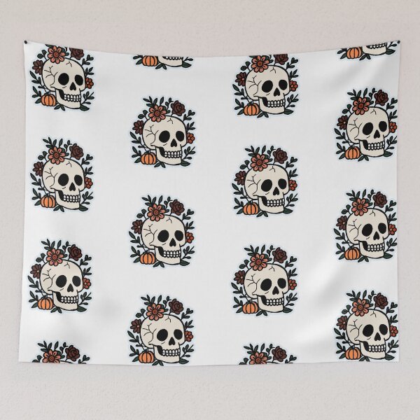 Item preview, Skull with Flowers & Pumpkin designed and sold by mckensie444.