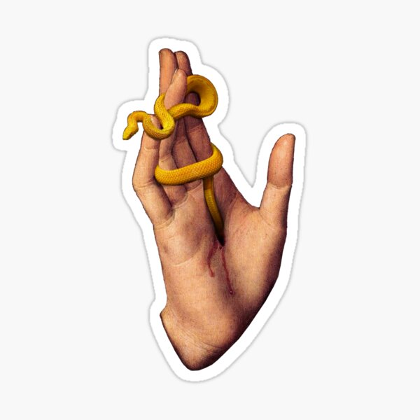 Vista previa del artículo con la obra «Serpiente y mano», diseñado y vendido por PaulyH.
