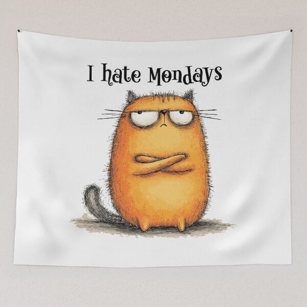 Item preview, I hate mondays  designed and sold by MagicalAnimalsArt.