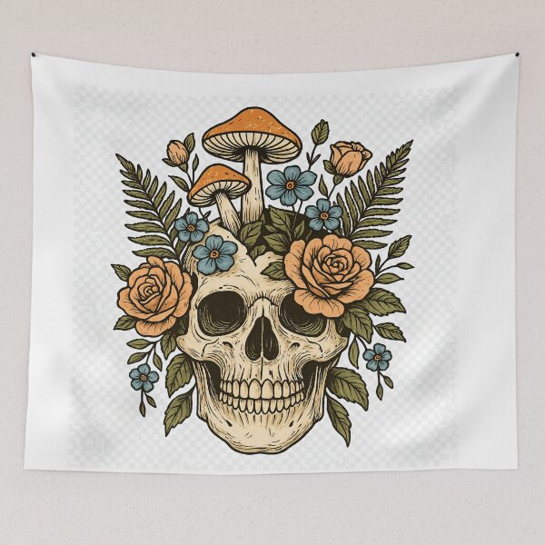 Item preview,  Foliage Skull Illustration designed and sold by opulantorbit.
