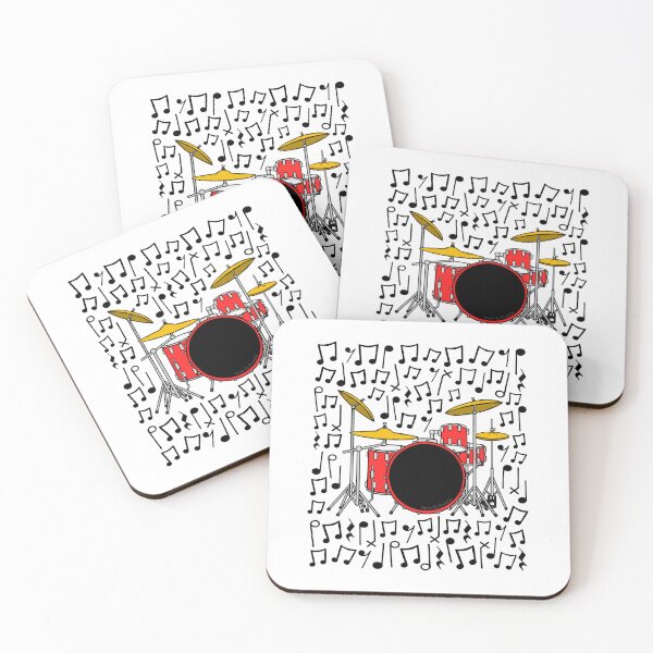 Item preview, Drum Kit Musical Notes Drummer Percussion Teacher Musician designed and sold by doodlerob.