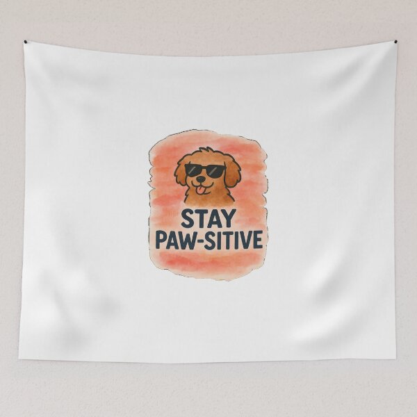 Item preview, Stay Paw-sitive – Cute Watercolor Dog with Sunglasses designed and sold by ChameloX.