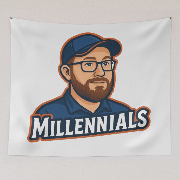 Item preview, Millennials Funny Retro Mascot Design designed and sold by DynamiteGrAphIcsArt.