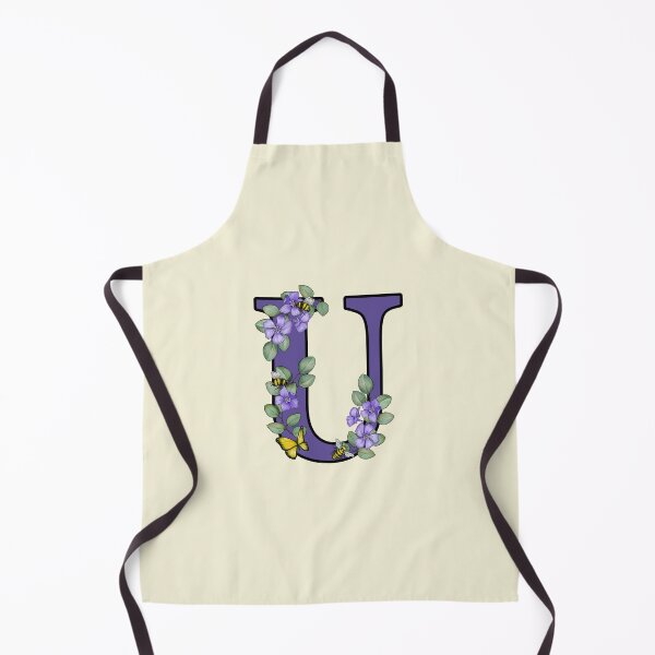 Item preview, Letter U, Decorated Purple Initial, Eucalyptus Leaves, Periwinkles, Bees and Butterfly designed and sold by JoyfulWhimsy.