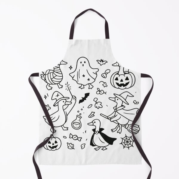 Item preview, Whimsical Halloween Goose Illustration | Cute Spooky Geese in Costumes | Funny Fall Line Art Design T-shirt , mugs , pillow, hats designed and sold by 5CatDesign.