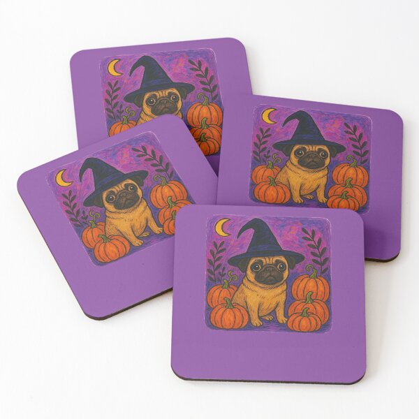 Item preview, Halloween Pug Witch Pumpkins Cute Spooky Dog designed and sold by FrictionMaxxing.