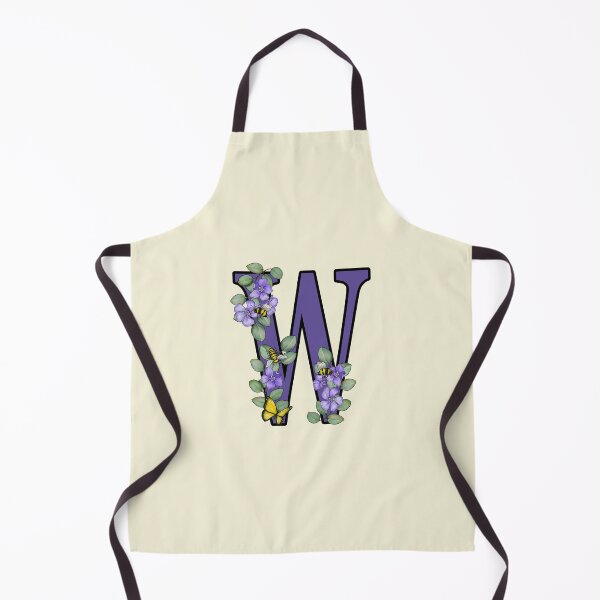 Item preview, Letter W, Decorated Purple Initial, Eucalyptus Leaves, Periwinkles, Bees and Butterfly designed and sold by JoyfulWhimsy.