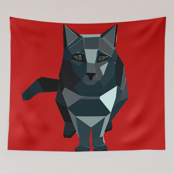 Item preview, Obsidian Cat – Low poly geometric art designed and sold by Just-Draws-22.