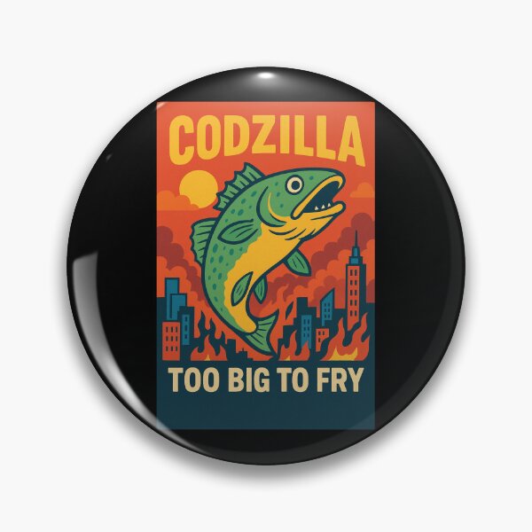 Item preview, Codzilla – Funny Kaiju Fish Parody | Too Big To Fry designed and sold by VisionTear.