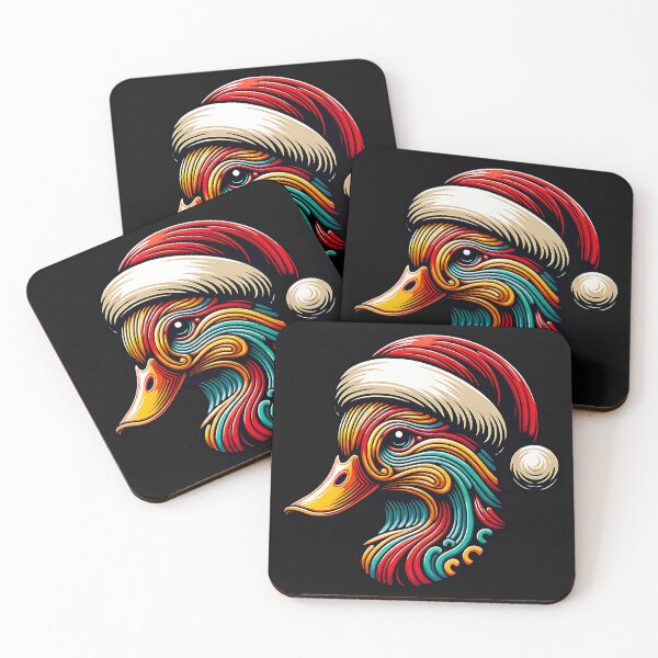 Item preview, Colorful Duck Wearing Santa Hat designed and sold by AwesomeBeyondLimits.