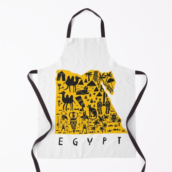 Item preview, Yellow Egypt Map Illustration with Ancient Symbols and Landmarks designed and sold by DuckAndDuckPrints.