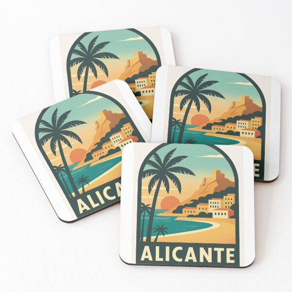 Item preview, Alicante Spain Retro Travel Poster – Vintage Mediterranean Coastline Illustration designed and sold by MadSnail-Design.