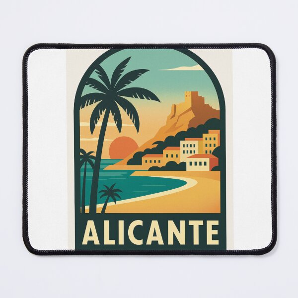 Item preview, Alicante Spain Retro Travel Poster – Vintage Mediterranean Coastline Illustration designed and sold by MadSnail-Design.