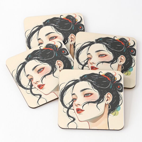 Item preview, A beautiful young woman with her hair tied up designed and sold by SanchillShop.