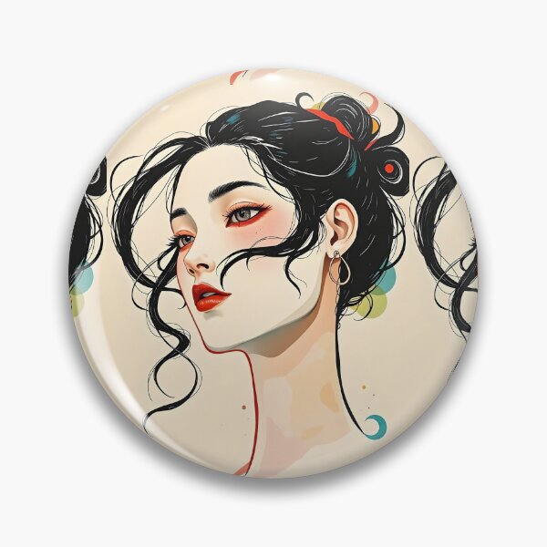Item preview, A beautiful young woman with her hair tied up designed and sold by SanchillShop.