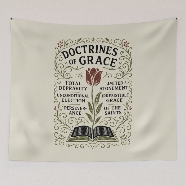 Item preview, DOCTRINES OF GRACE - TULIP - Calvinism, Reformed Theology, Doctrine - Black designed and sold by Glory After Tears.