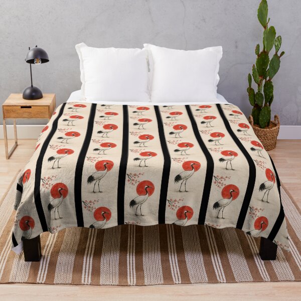 Item preview, Japanese Crane with Red Sun – Minimalist Art designed and sold by EuropeanPrints.