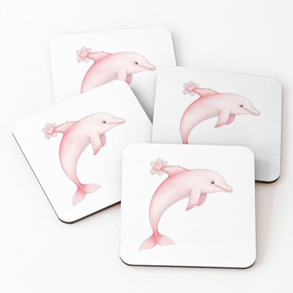 Item preview, Soft Pink Dolphin with Seaweed Motifs designed and sold by sharon1210.