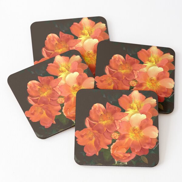 Item preview, Coral Orange roses designed and sold by CopperWoodLady.