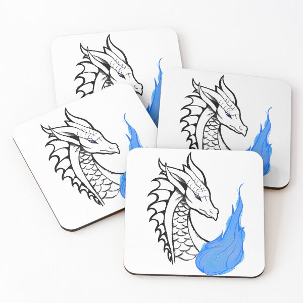 Item preview, Dragon Head with Blue Flame Illustration designed and sold by Mix Mood.