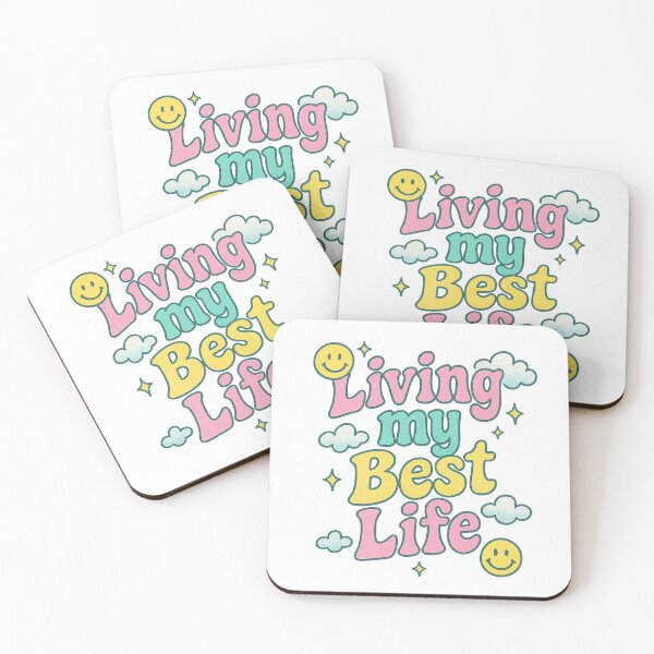 Item preview, Living My Best Life Colorful Y2K Doodle Design designed and sold by YourTrendBestie.
