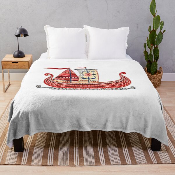 Item preview, Nordic Viking Ship with Folk Art Motifs designed and sold by sharon1210.