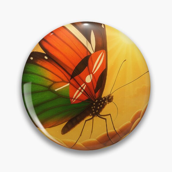 Item preview, Kenyan Flag Butterfly at Sunset – Symbol of Freedom and Beauty designed and sold by DuttyLion.