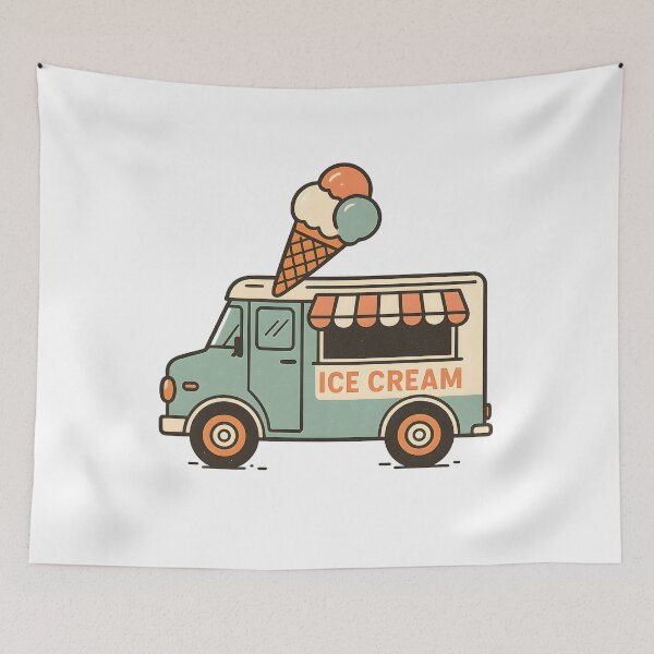 Item preview, Retro Ice Cream Truck – Vintage Summer Vibes designed and sold by Sztuboo.