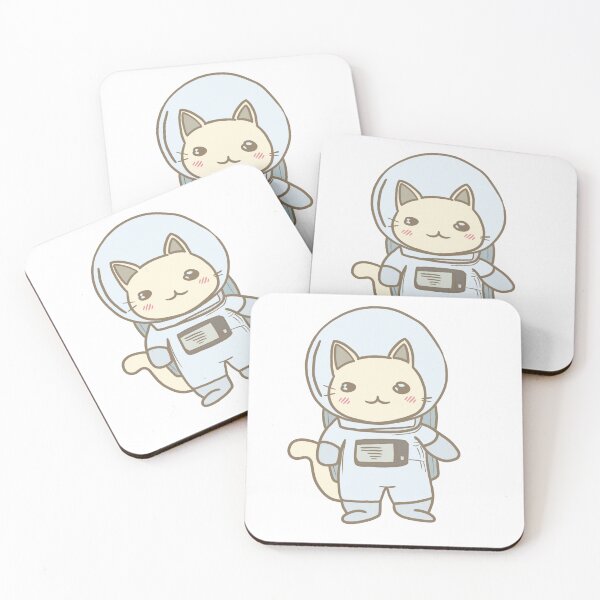 Item preview, White Cat Astronaut designed and sold by jmossdesigns.