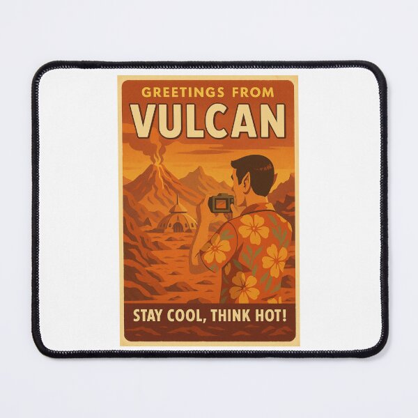 Item preview, Greetings from Vulcan – Retro Sci-Fi Travel Poster designed and sold by Lavoretty.