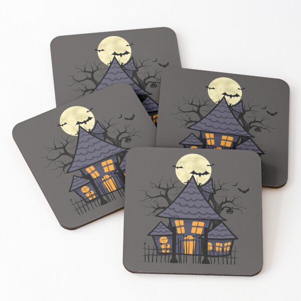 Item preview, Creepy Haunted House with Full Moon | Classic Halloween Horror designed and sold by Tiatooty.