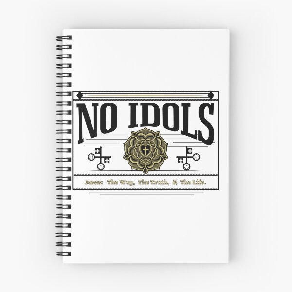 Item preview, "NO IDOLS"  Gold Jesus Rose Cross The Way The Truth & The Life - in black& grey designed and sold by Holy Coast Threads (Formerly ChristianFlower).