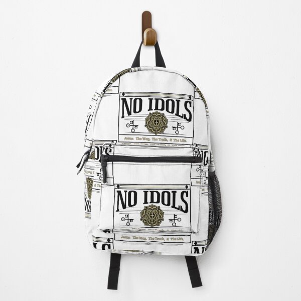 Item preview, "NO IDOLS"  Gold Jesus Rose Cross The Way The Truth & The Life - in black& grey designed and sold by Holy Coast Threads (Formerly ChristianFlower).