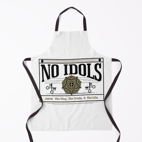 Item preview, "NO IDOLS" Gold Jesus Rose Cross The Way The Truth & The Life - in black& grey designed and sold by Holy Coast Threads (Formerly ChristianFlower).