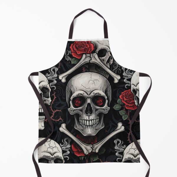 Artikelvorschau, Totenköpfe und Rosen Gothic-Muster – dunkles, kantiges Design entworfen und verkauft von New Dragon.