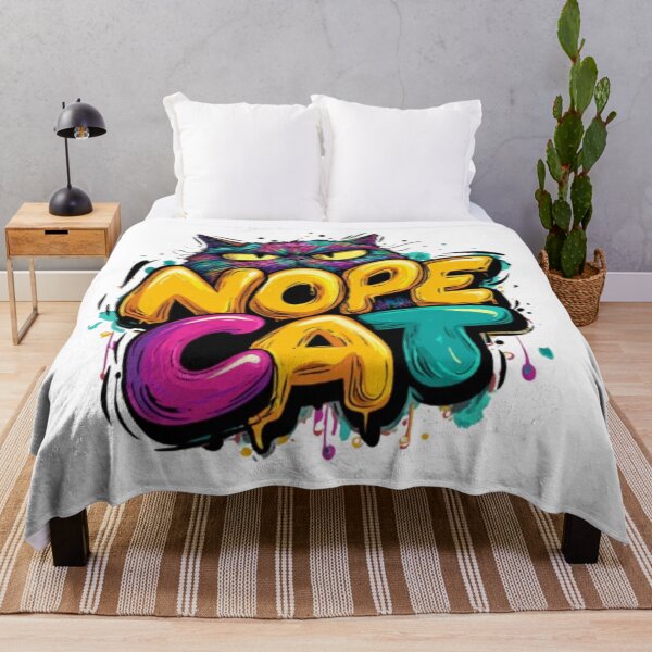Item preview, Nope Cat Funny Colorful Typography Design designed and sold by AlexLineArt.
