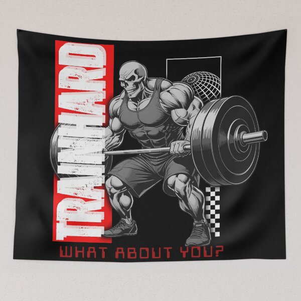 Item preview, Powerlifting Skull – TrainHard Intensity designed and sold by TrainHardCo.