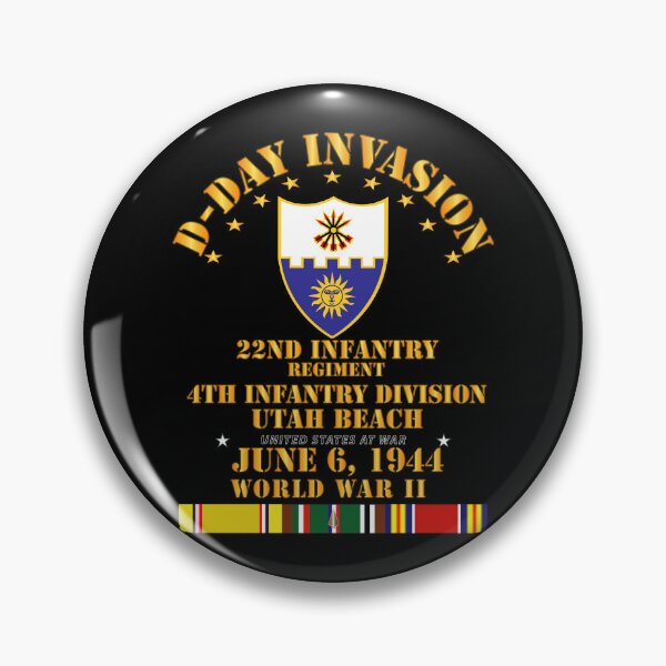 Item preview, Army - 22nd Infantry Regt - 4th ID - D Day w SVC designed and sold by Military Insignia Products.