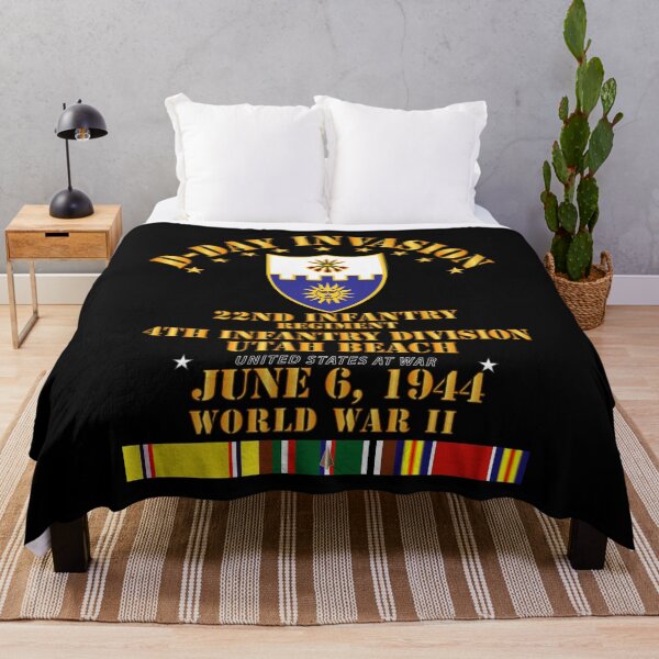 Item preview, Army - 22nd Infantry Regt - 4th ID - D Day w SVC designed and sold by Military Insignia Products.