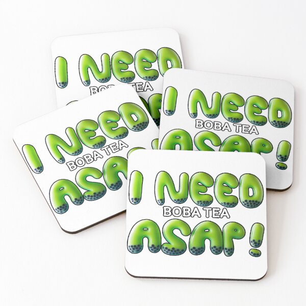 Item preview, I Need Boba Tea ASAP! Matcha Edition | Cute Green Bubble Tea Typography designed and sold by beerkee.