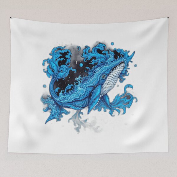 Item preview, Electric Blue Cosmic Whale designed and sold by sharon1210.