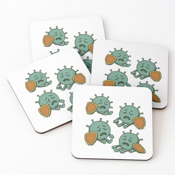 Item preview, Cute Cartoon Virus Defeated by Immune System | Funny Germ Illustration designed and sold by ZenFray.