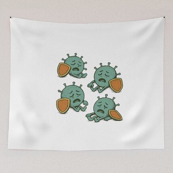 Item preview, Cute Cartoon Virus Defeated by Immune System | Funny Germ Illustration designed and sold by ZenFray.