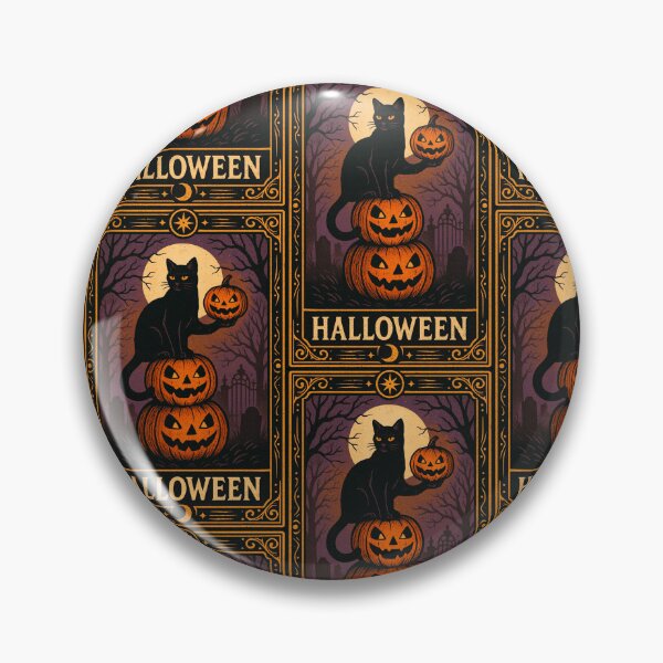 Item preview, Spooky Black Cat Tarot Halloween with Jack-o-Lantern Pumpkins designed and sold by Buzzworthy Threads.